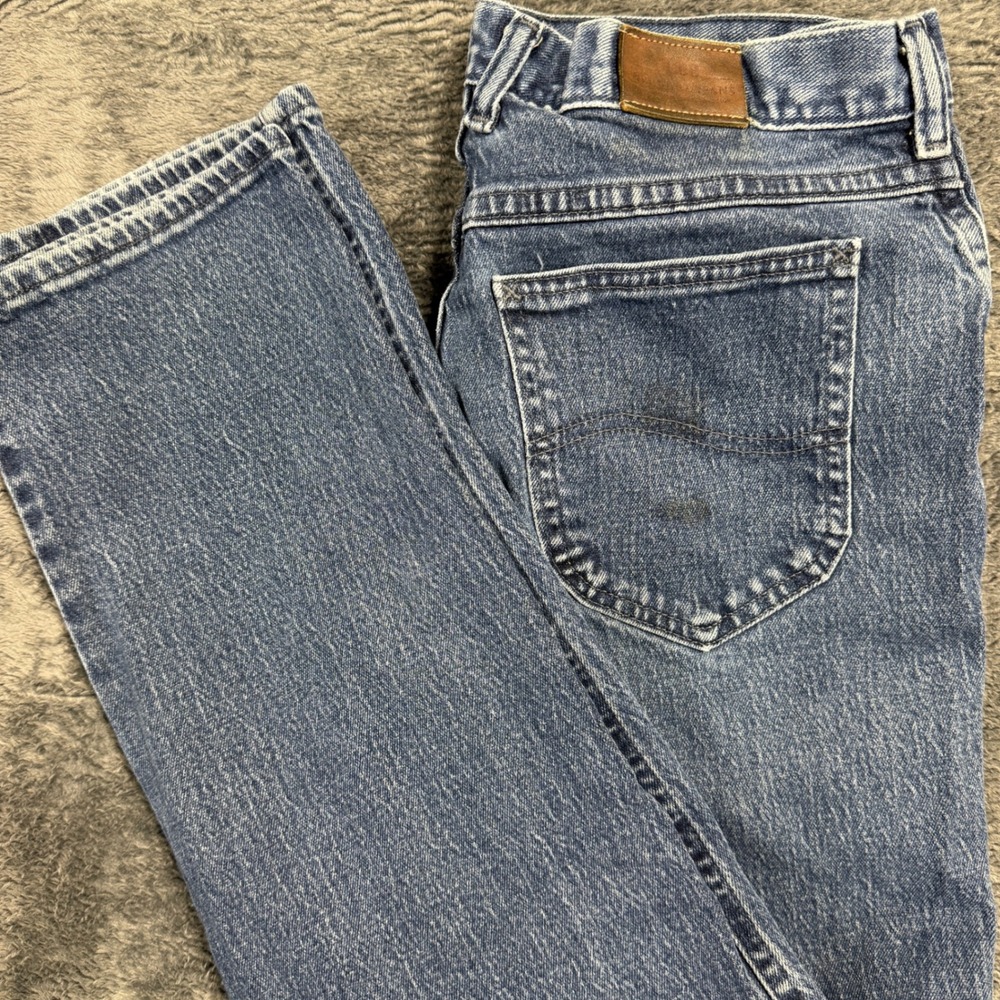 Lee Womens High Rise Straight Leg Jeans Blue Stretch Size‎ 14M